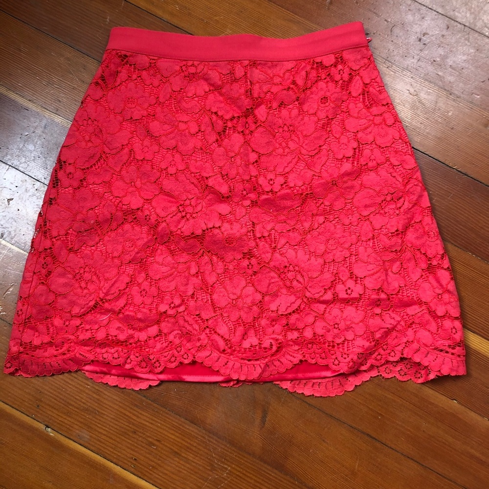 Red lace Bebe skirt
